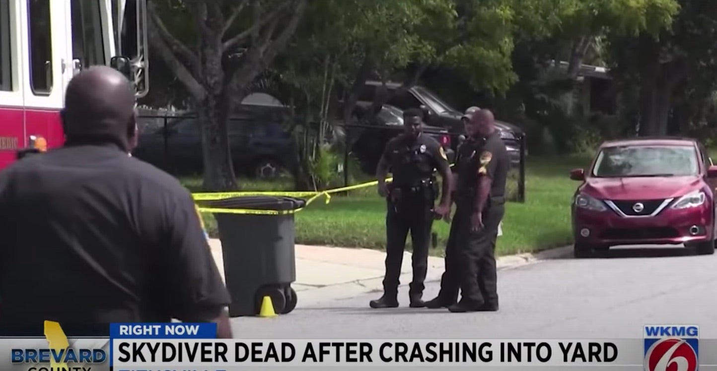 The sky diver’s body was found in the front yard of a home in Florida