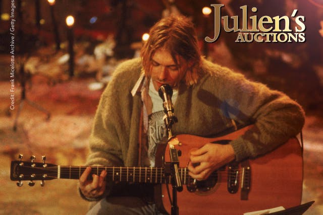 The guitar used by Nirvana frontman Kurt Cobain during the band’s famous MTV Unplugged in New York concert is going under the hammer (Julien’s Auctions/PA)