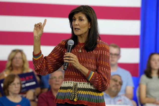 <p>GOP presidential primary candidate Nikki Haley baselessly claimed Iran used $6bn paid by the US in a prisoner swap to fund a Hamas attack on Israel </p>