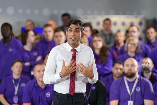Rishi Sunak carried out public engagements during Labour’s conference (Joe Giddens/PA)
