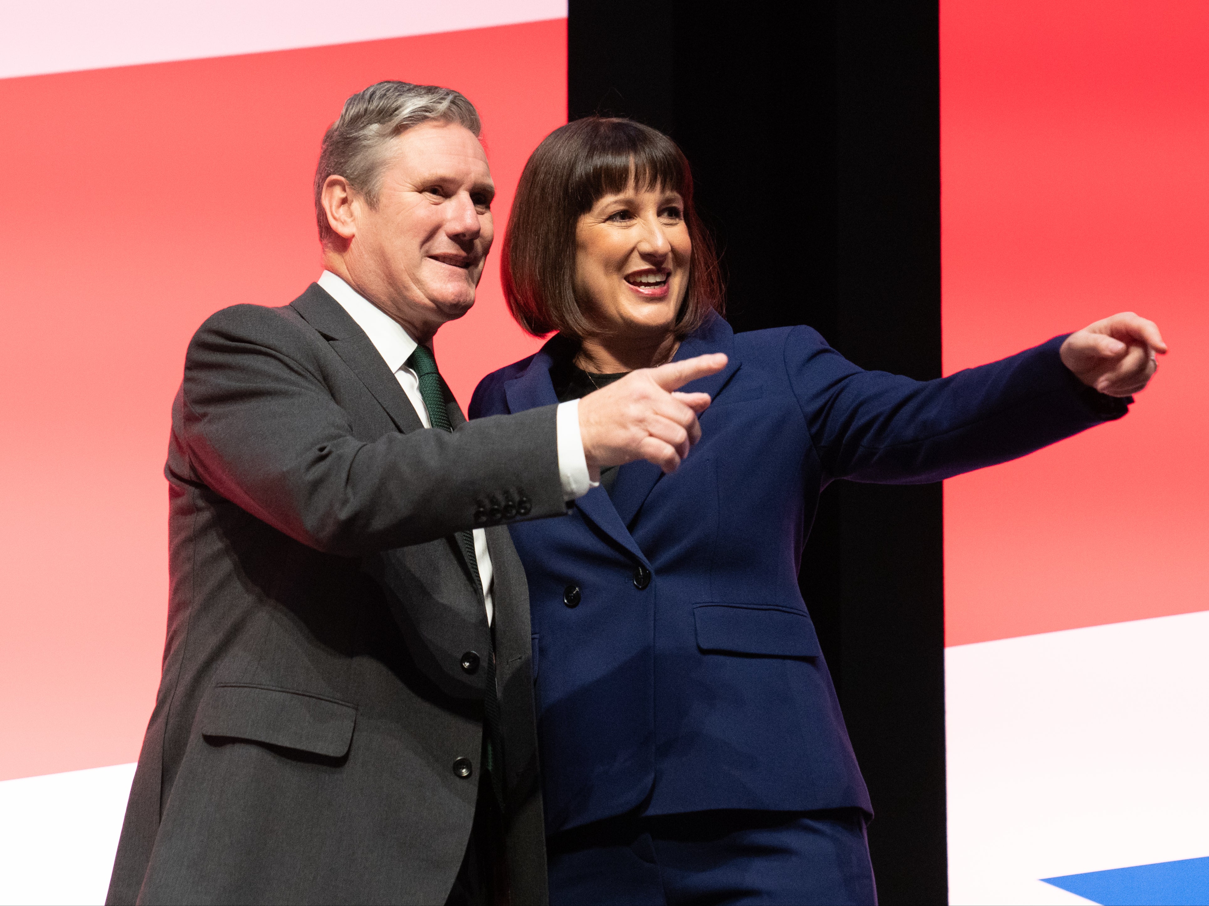 Shadow chancellor Rachel Reeves with the Labour party leader, Keir Starmer
