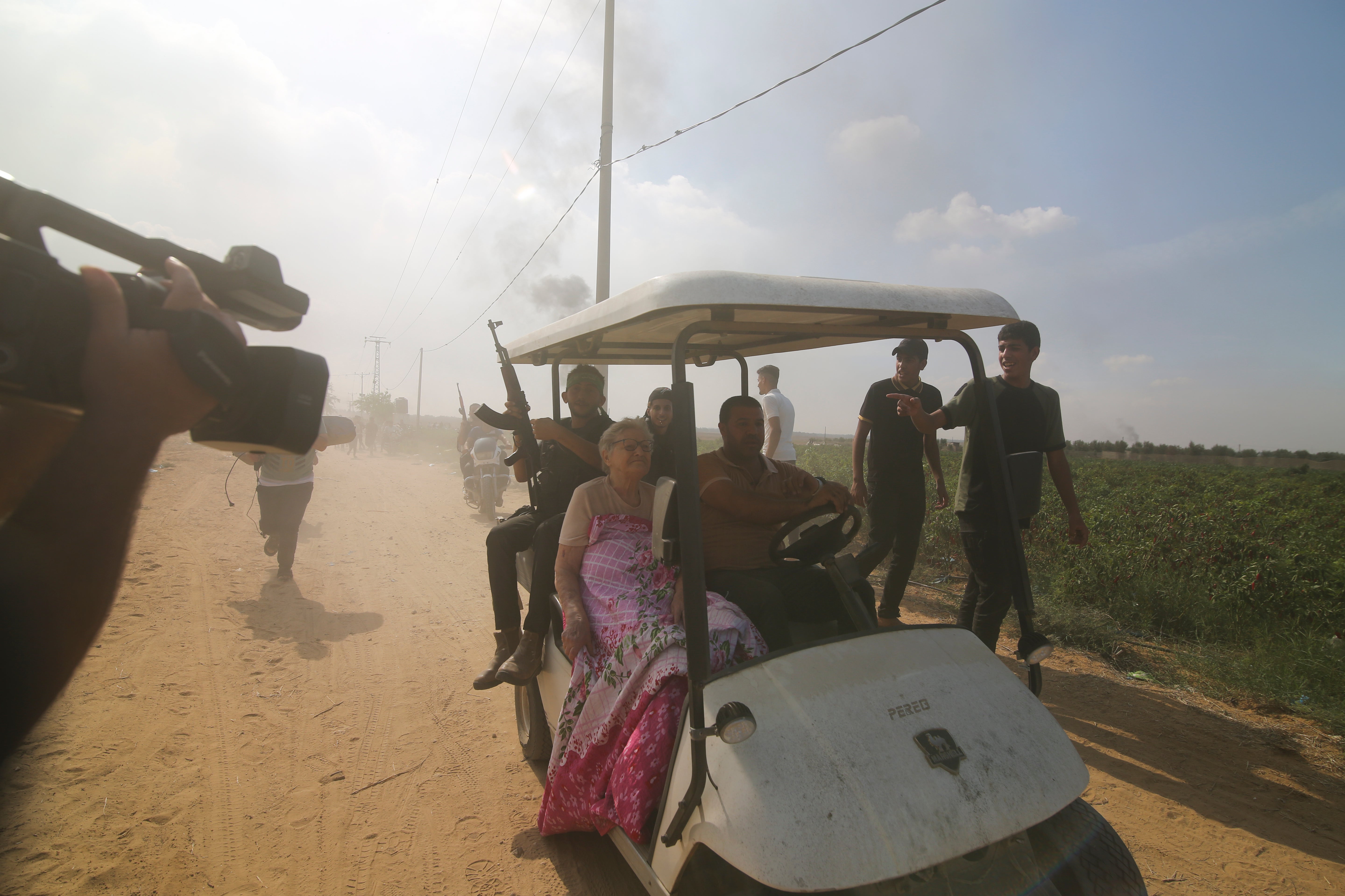 Her family have begged for her release after watching the video of her being abducted in a golf cart