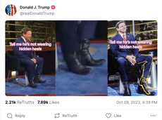 Trump roasts DeSantis for supposedly wearing ‘hidden heels’
