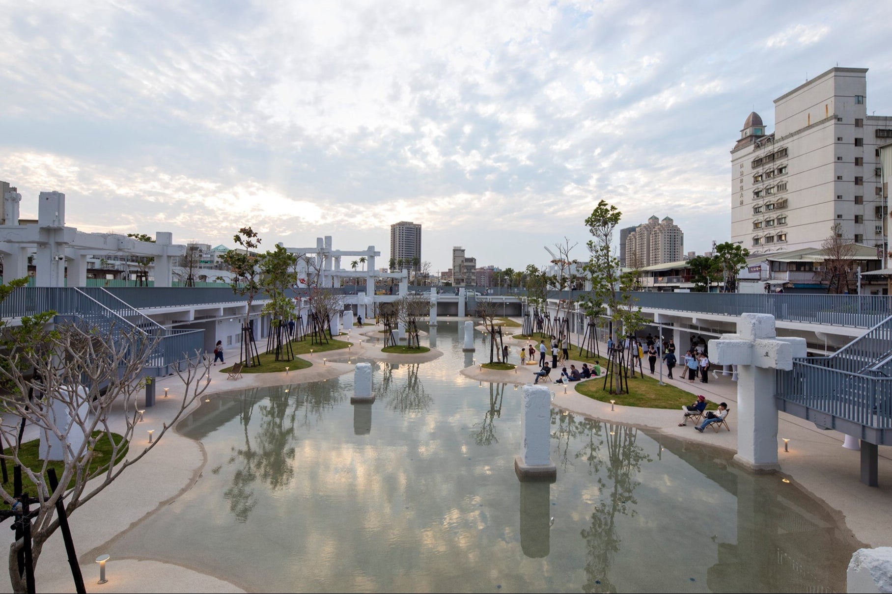 A former shopping centre in Taiwan has been transformed into a lagoon