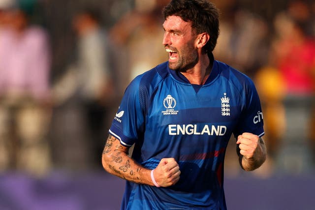 <p>Reece Topley bowled England to victory in Dharamshala</p>