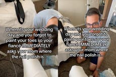 Groom expertly handles his bride’s beauty emergency on their wedding day
