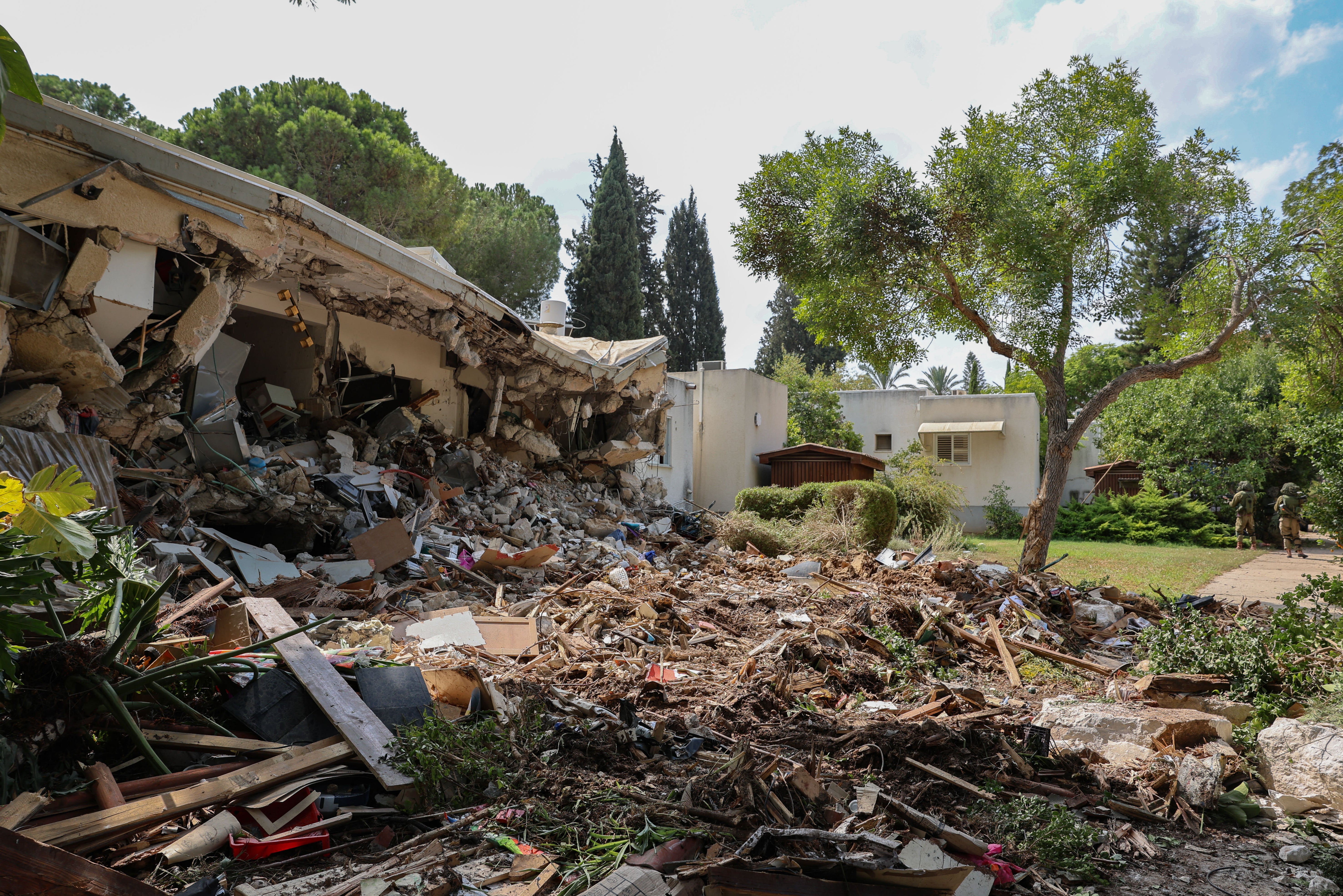 The destruction in Kfar Aza