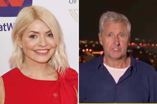 <p>Holly Willoughby and Mark Austin on Sky News</p>