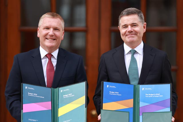 Minister for Finance Michael McGrath and Minister for Public Expenditure Paschal Donohoe (Liam McBurney/PA)