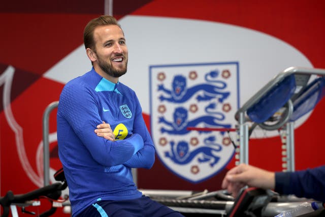 <p>Harry Kane during a gym session at St George’s Park on Tuesday</p>