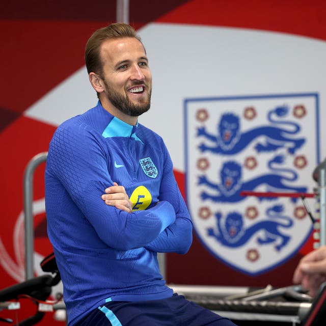 <p>Harry Kane during a gym session at St George’s Park on Tuesday</p>