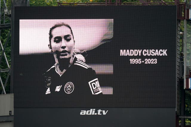 Tributes were paid to Maddy Cusack during the Women’s Super League match at Villa Park on October 1 (Jacob King/PA Wire)