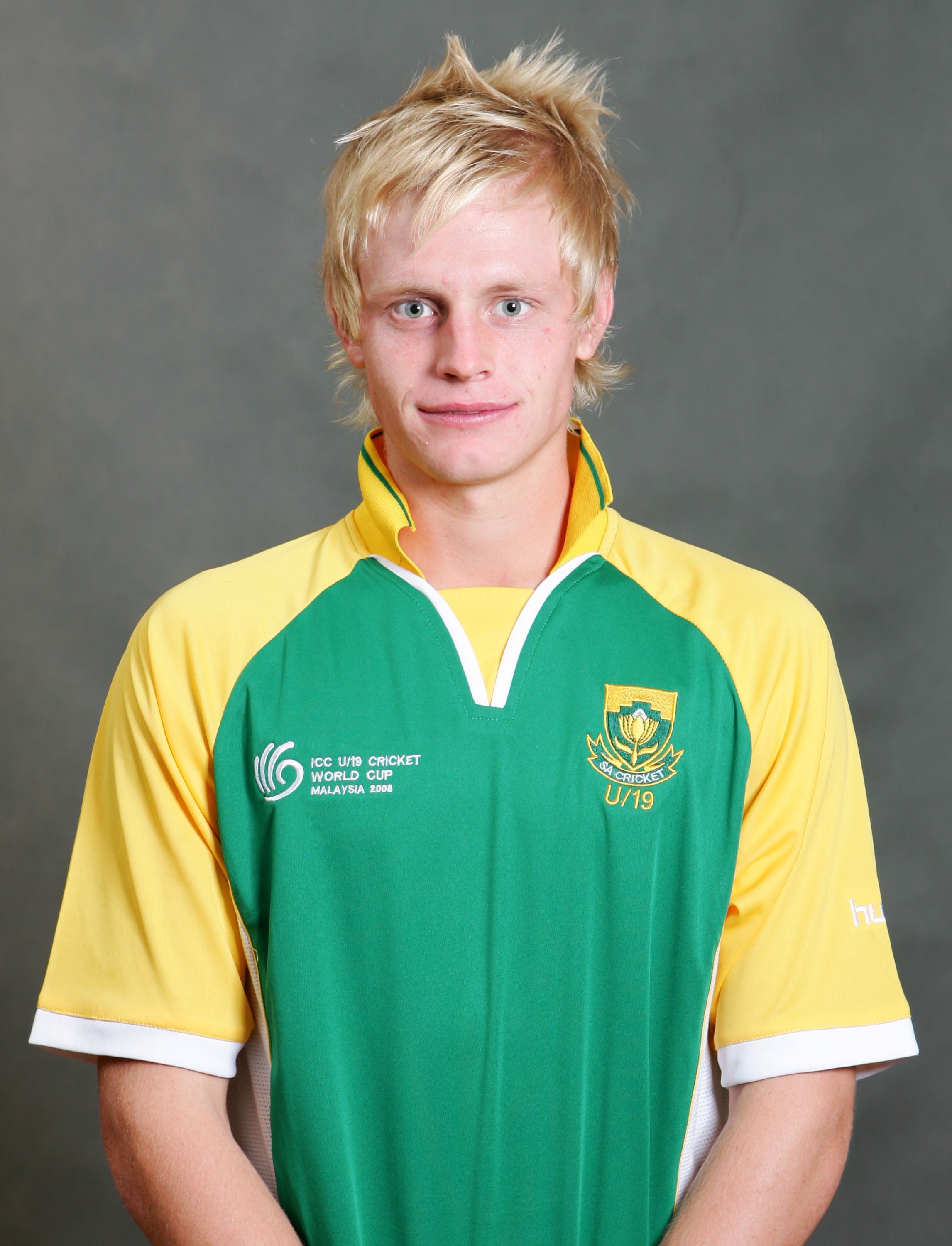 Sybrand Engelbrecht, who played for South Africa during the ICC U/19 Cricket World Cup, poses for an official team photo call at the Sunway Hotel on 13 February 2008 in Kuala Lumpur