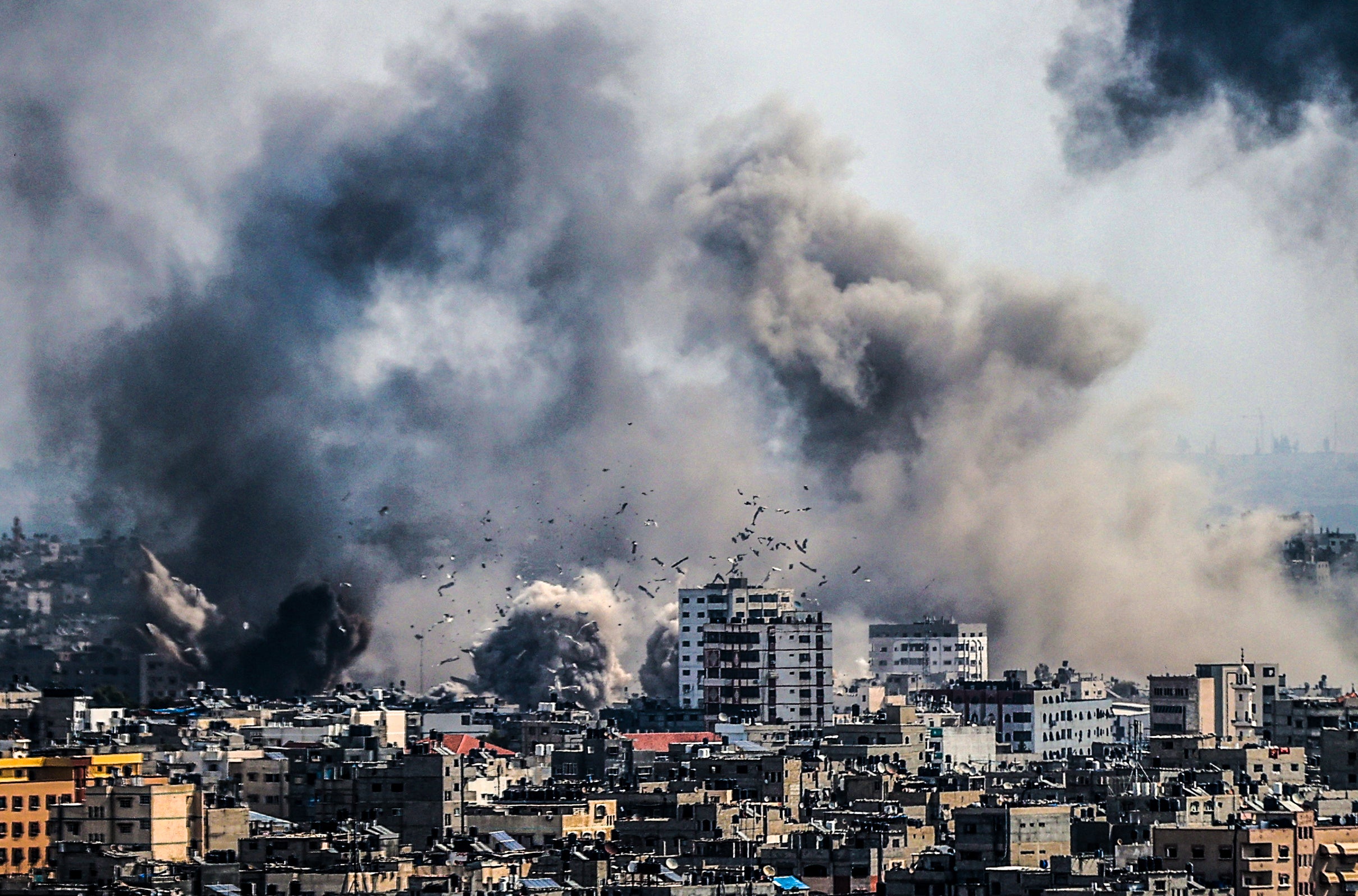 Smoke rises after an Israeli airstrike in Gaza