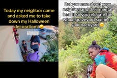 Woman shares compassionate response after being asked by neighbour to take down Halloween decorations