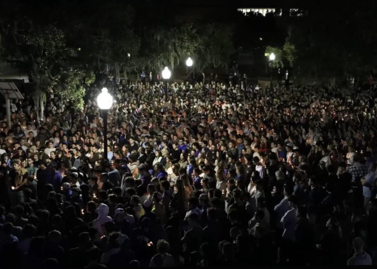 Israel vigil at the University of Florida before a stampede on Monday