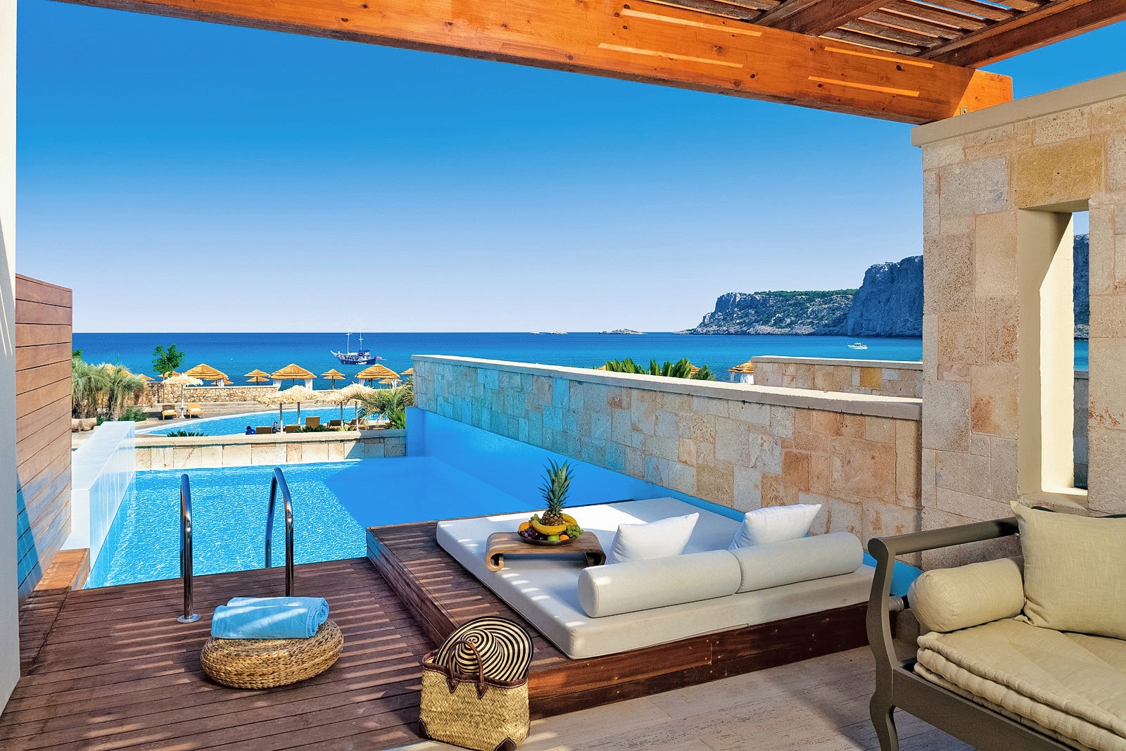 Enjoy majestic sea views during your stay at Rhodes’ Aquagrand Exclusive Deluxe Resort
