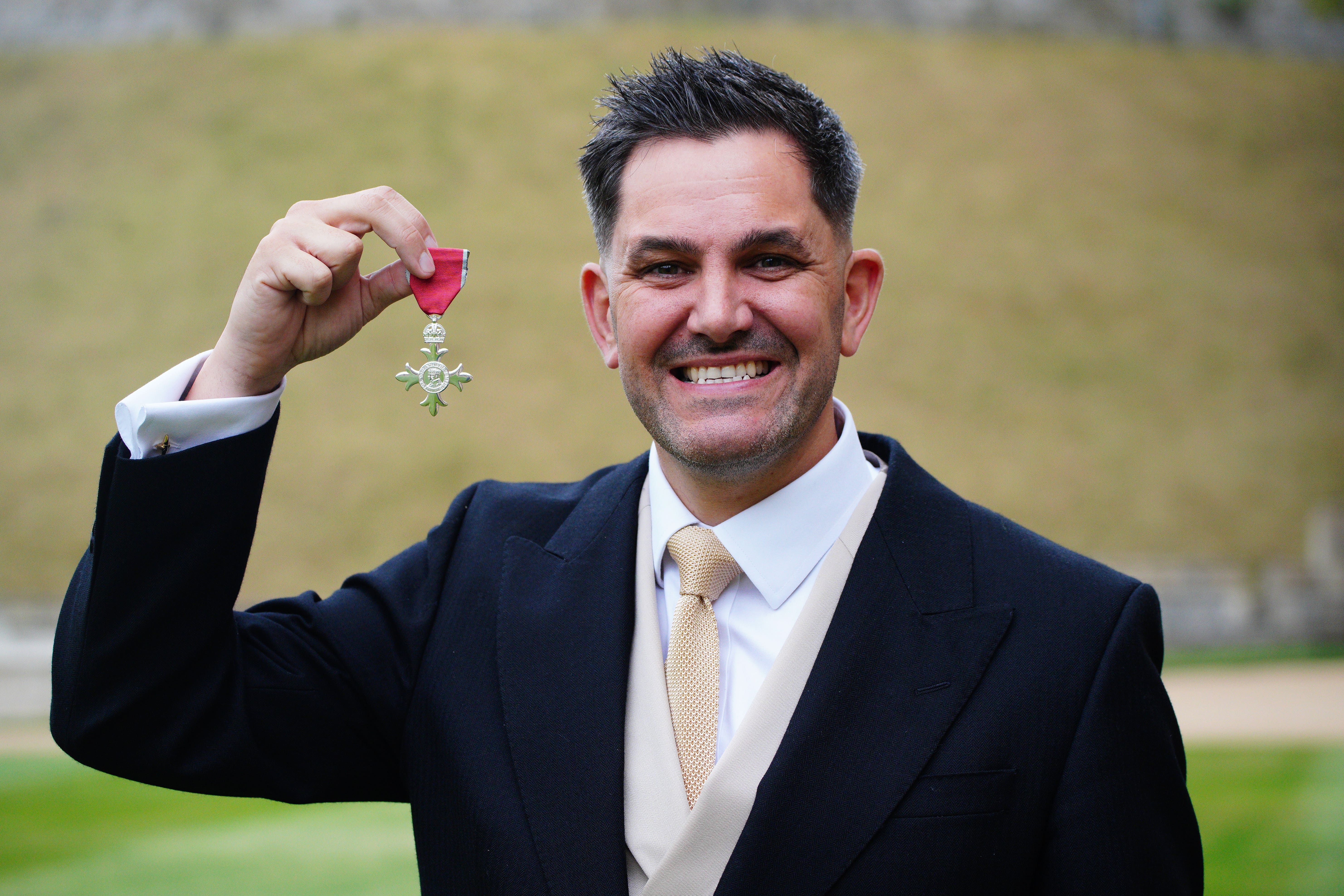 Jordan Wylie after being made a Member of the Order of the British Empire (Ben Birchall/PA)