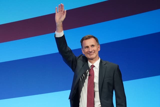 Chancellor Jeremy Hunt is expected to emphasise the UK’s commitment to fiscal responsibility at the IMF meeting in Marrakech (Stefan Rousseau/PA)