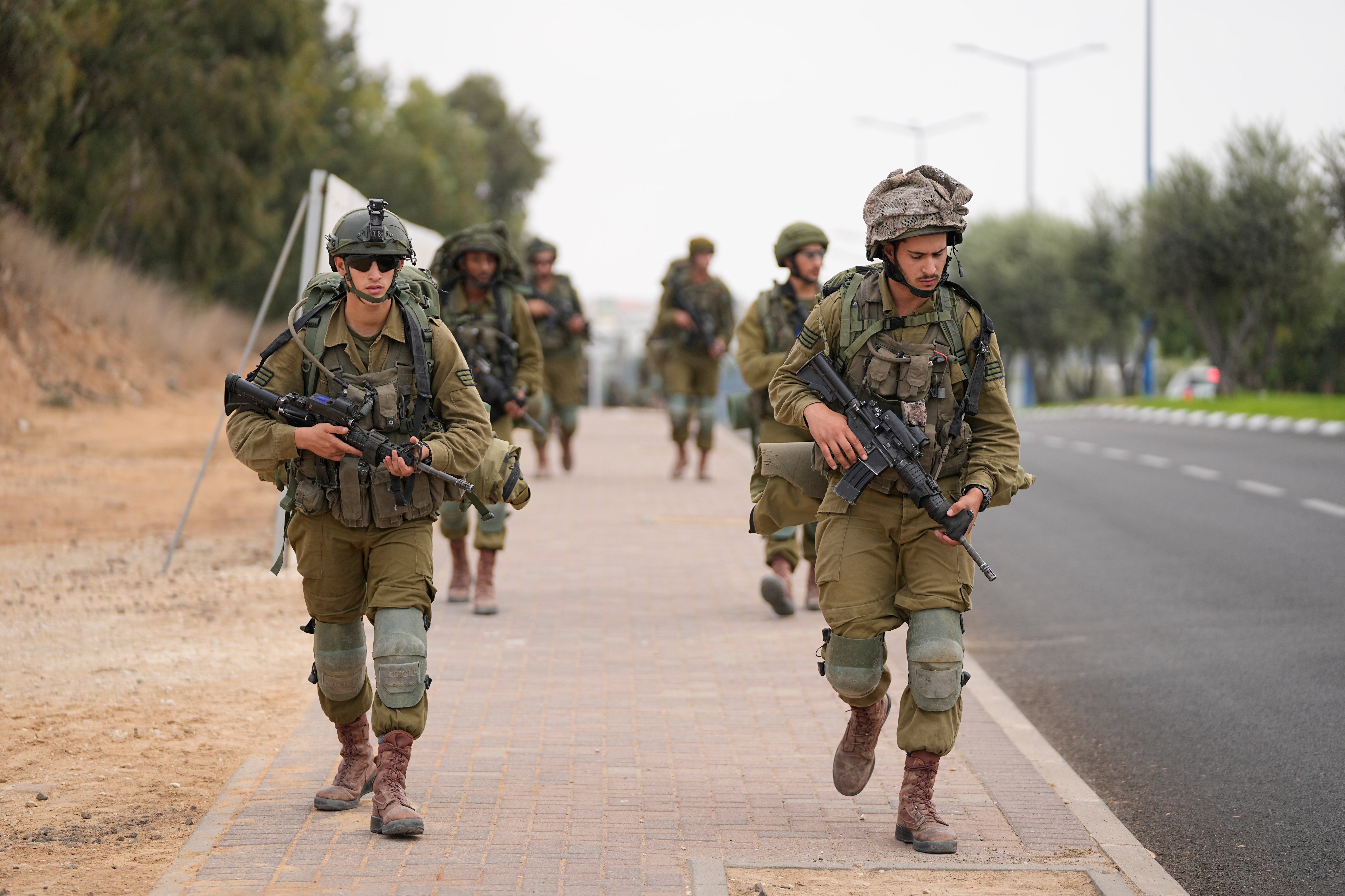 Israeli troops patrol Sderot last week