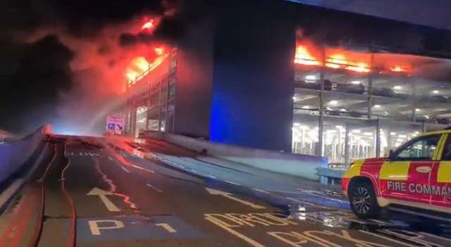 <p>Fire in Terminal Car Park 2 at London Luton airport</p>