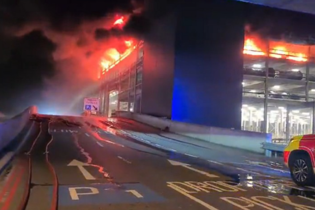 <p>Fire in Terminal Car Park 2 at London Luton airport</p>