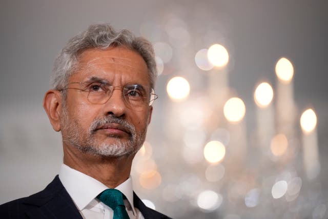 <p>Indian foreign minister Subrahmanyam Jaishankar delivers brief remarks to the press before meeting with US secretary of state Antony Blinken at the US State Department in September </p>
