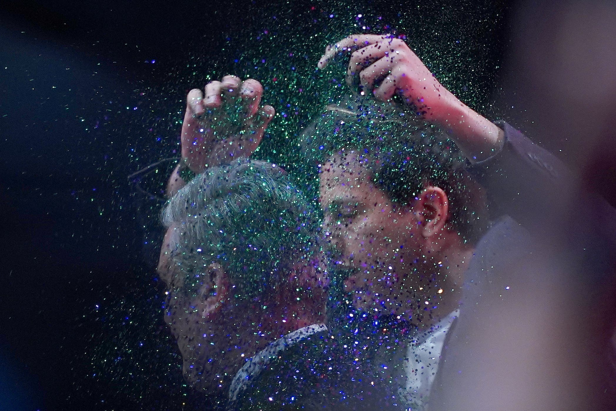 A protester threw glitter over Labour leader Sir Keir Starmer (Peter Byrne/PA)
