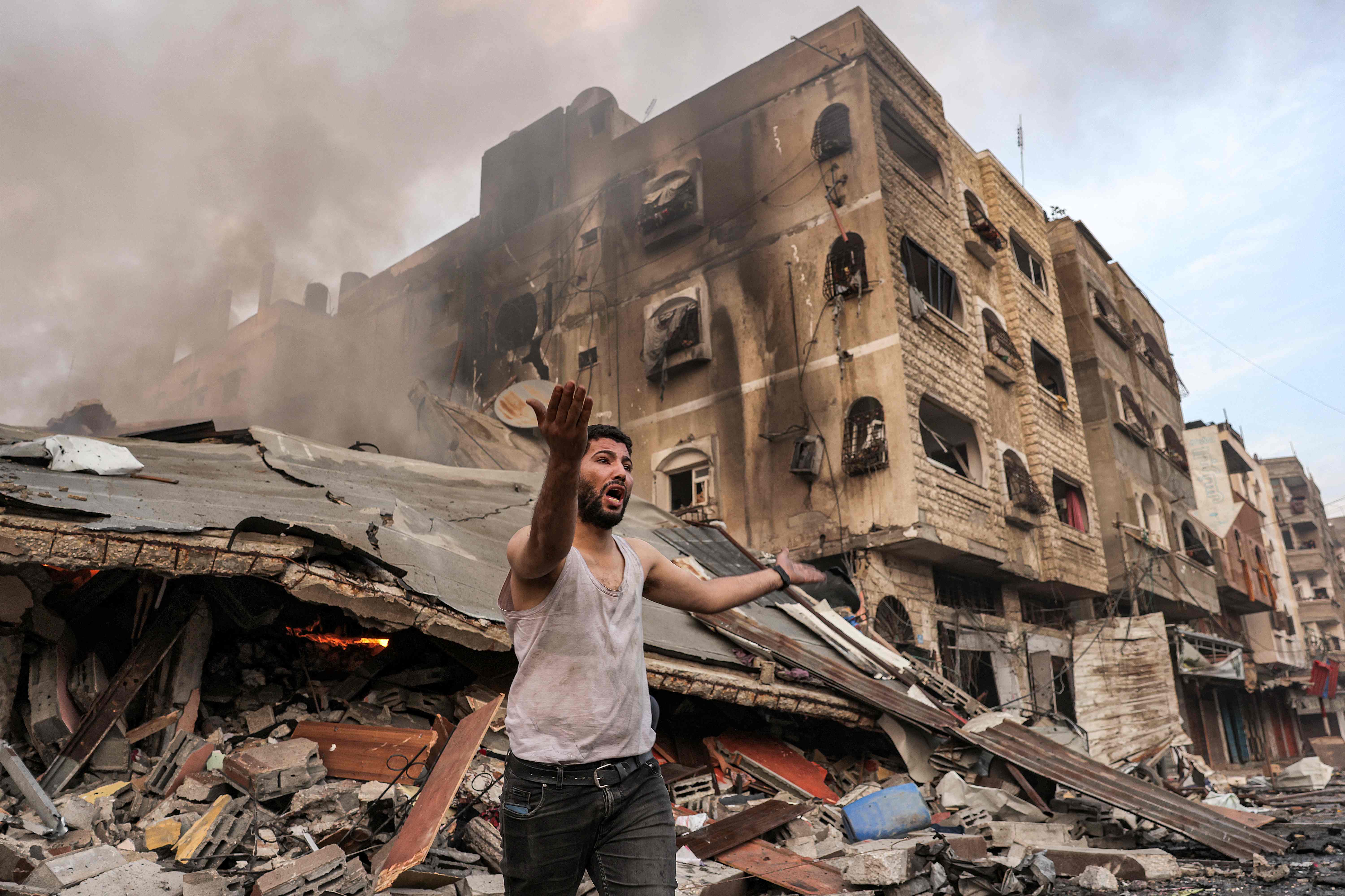 The whole strip of Gaza, with its 2.3 million residents, is being attacked with ceaseless Israeli airstrikes
