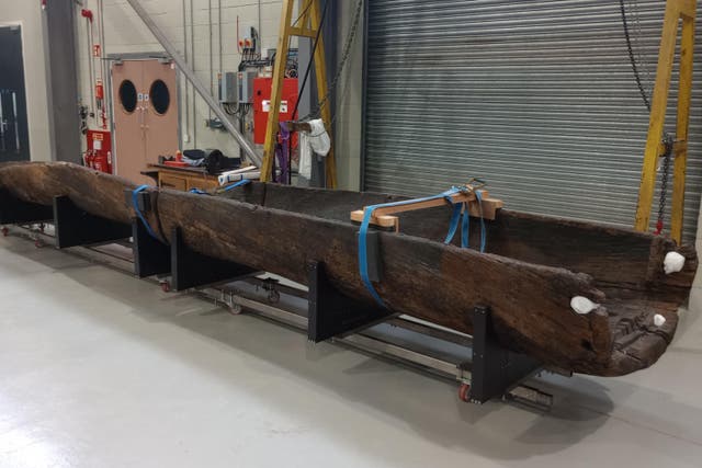 The logboat has undergone conservation work (National Museums Scotland/PA)