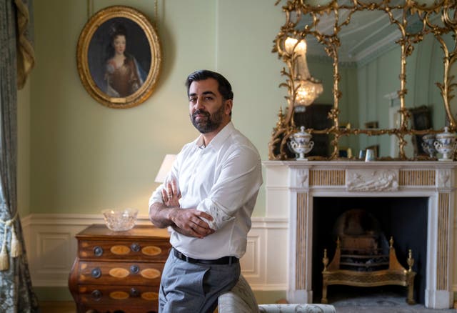 <p>Humza Yousaf, Scotland’s first minister and SNP leader, pictured at Bute House in Edinburgh on Thursday</p>