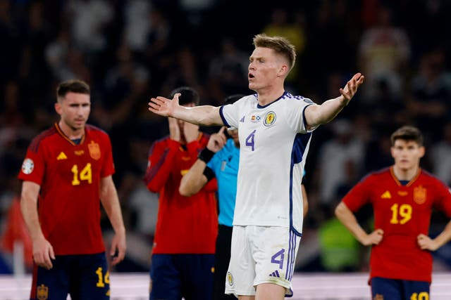 <p>McTominay appeals after his opening goal is ruled out  </p>