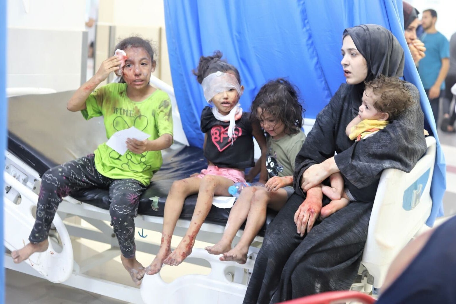 Some of the wounded at al-Shifa hospital