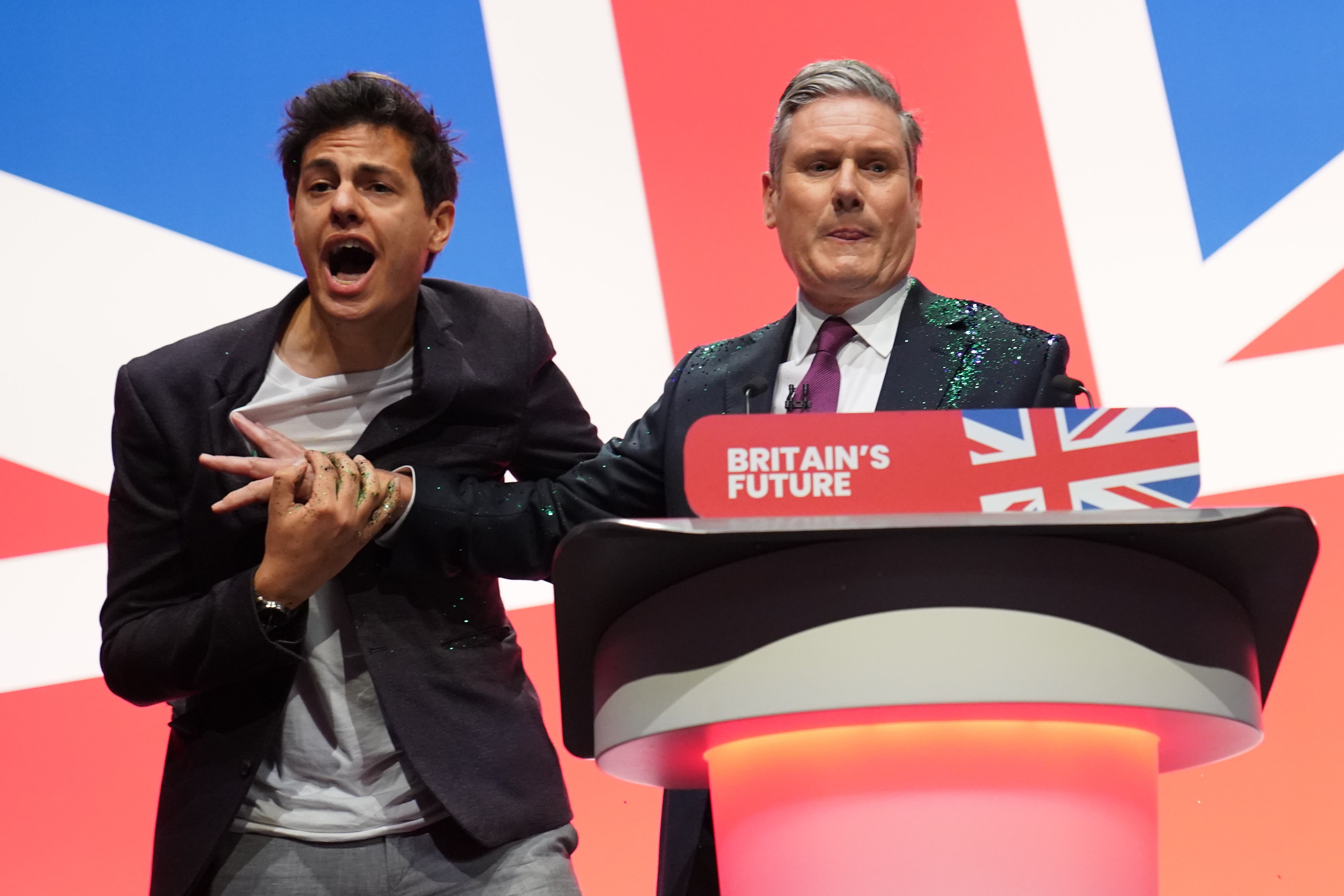 Yaz Ashmawi apologised for grabbing Starmer during his glitter-throwing stunt last year