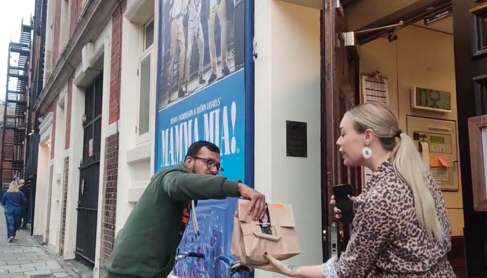 Gimme gimme gimme: another satisfied customer by the stage door of Mamma Mia