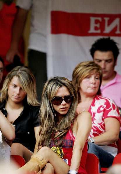 Coleen Rooney and Victoria Beckham at the 2006 World Cup