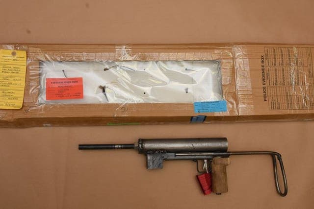 A homemade sub-machine gun found in Reed Wischhusen’s house (Avon and Somerset Police/PA)