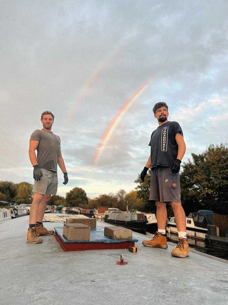 Max enjoys the view with his friend and colleague at BoatFit Co