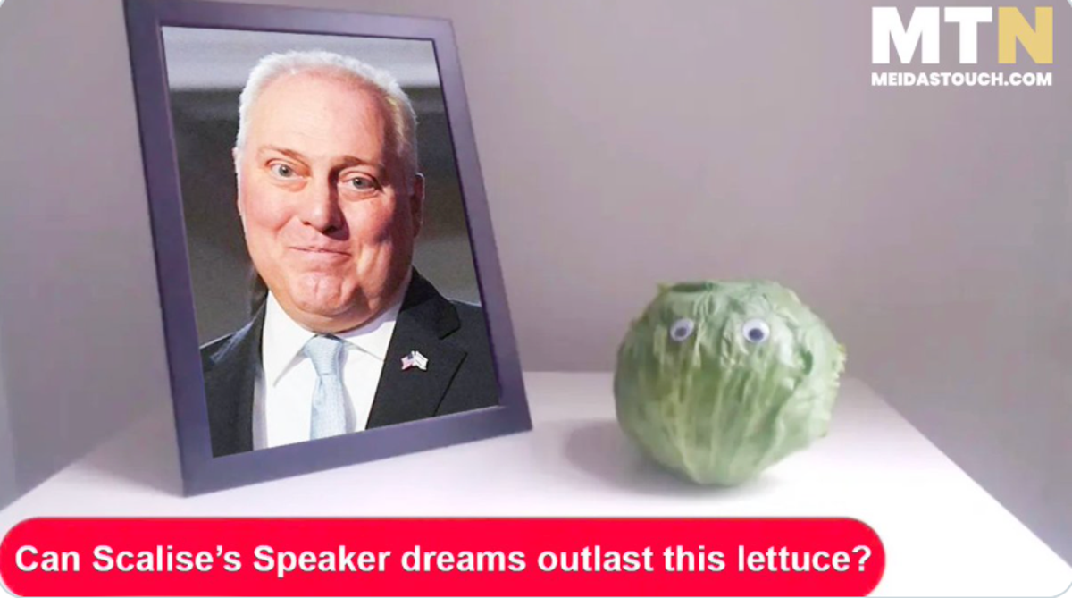 Steve Scalise mocked as his speaker dreams are outlasted by a head of lettuce Steve Scalise mocked as his speaker dreams are outlasted by a head of lettuce