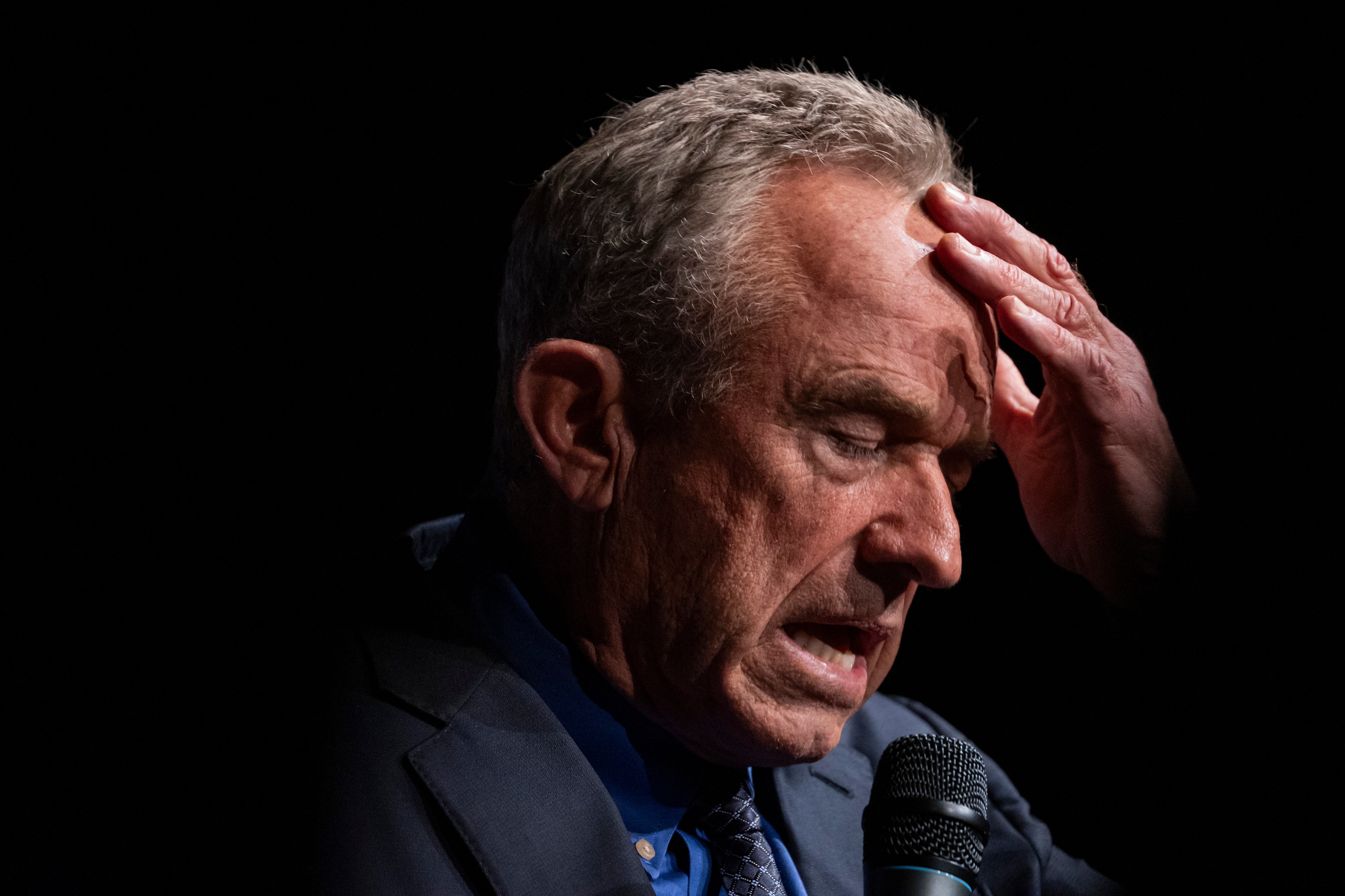 Robert F Kennedy Jr. speaks during a campaign event at Adrienne Arsht Center for the Performing Arts of Miami-Dade County on October 12, 2023 in Miami, Florida