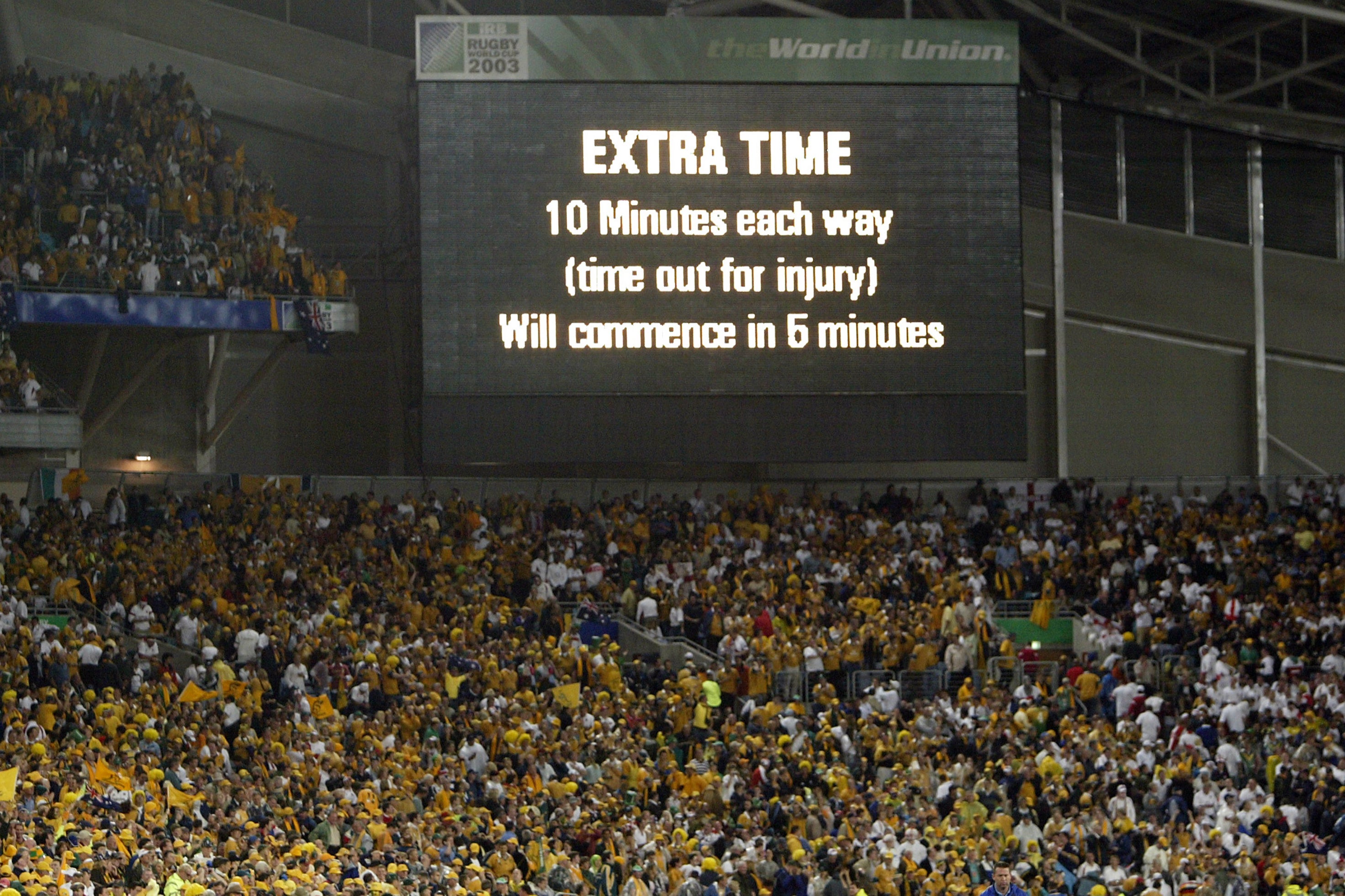 The 2003 Rugby World Cup final was decided in extra time