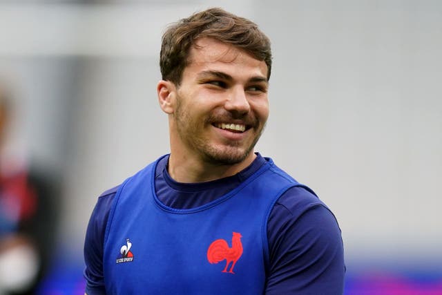 Antoine Dupont trains at Stade de France ahead of Sunday’s quarter-final (Adam Davy/PA)