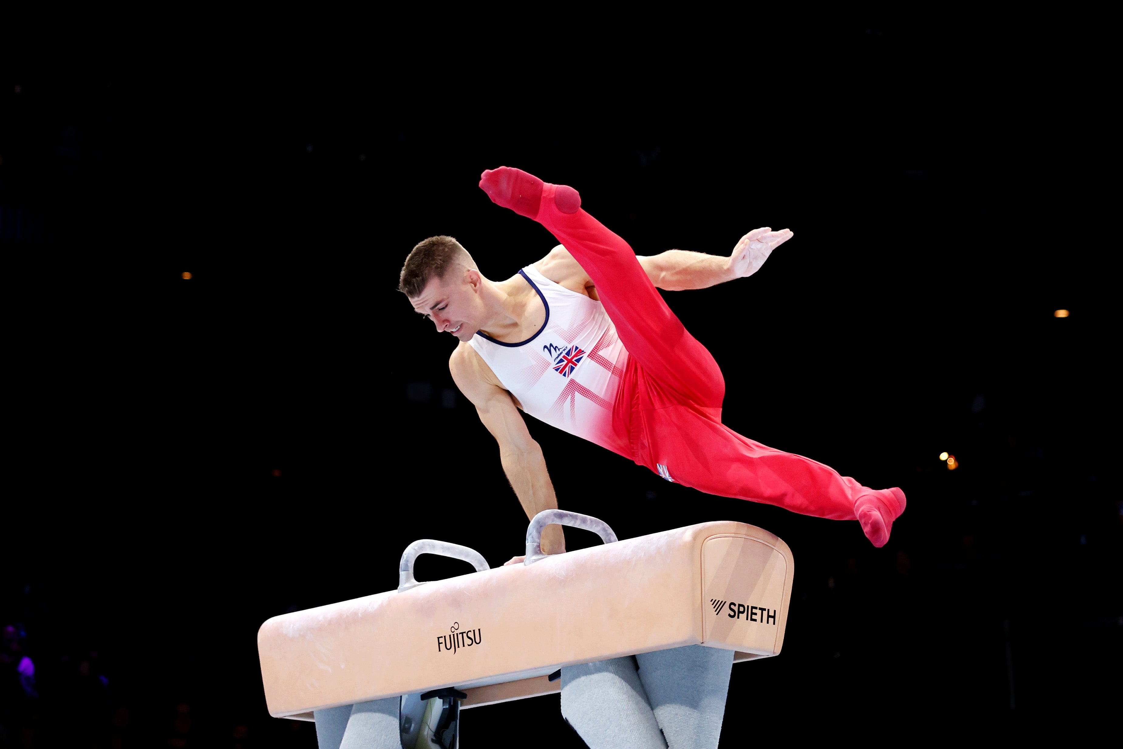 Max Whitlock of Team Great during the Men’s Pommel Horse Final in Antwerp