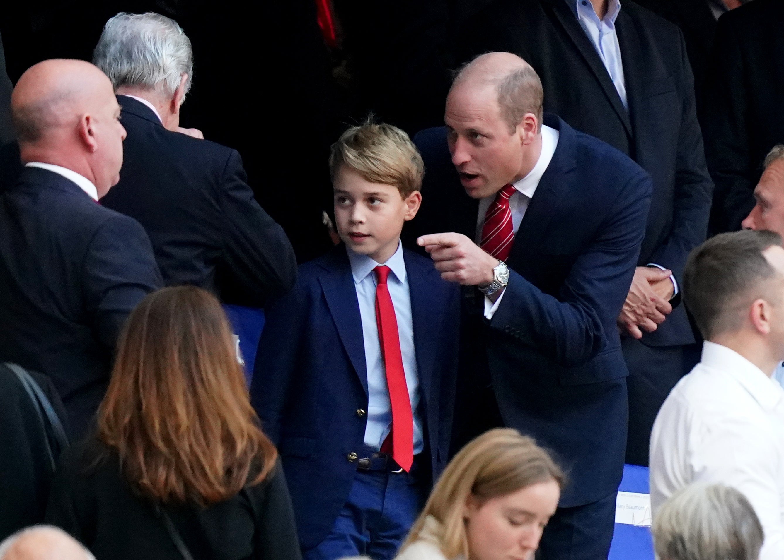 Father and son attended the rugby together