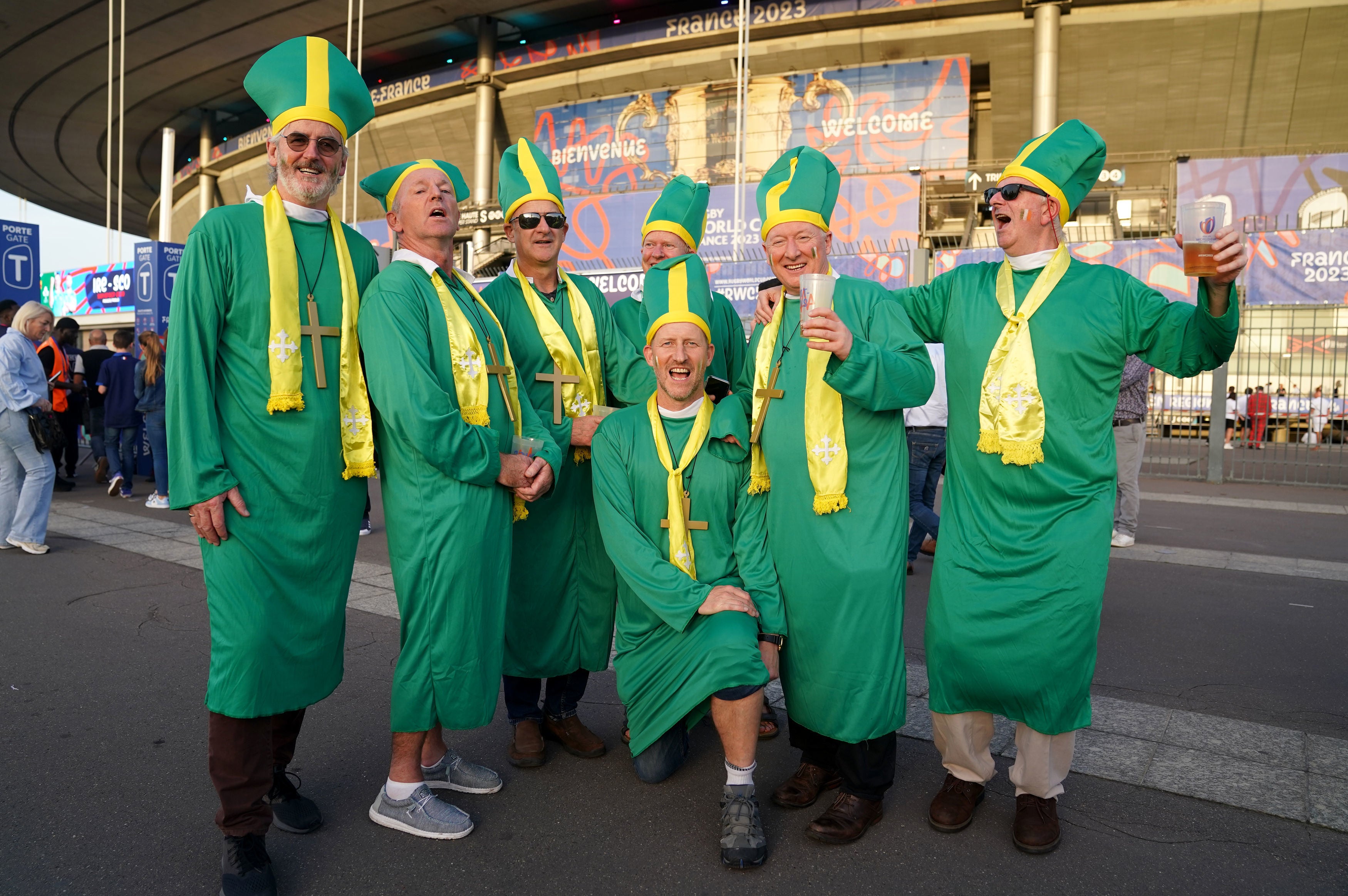 Ireland fans dressed as priests in Paris