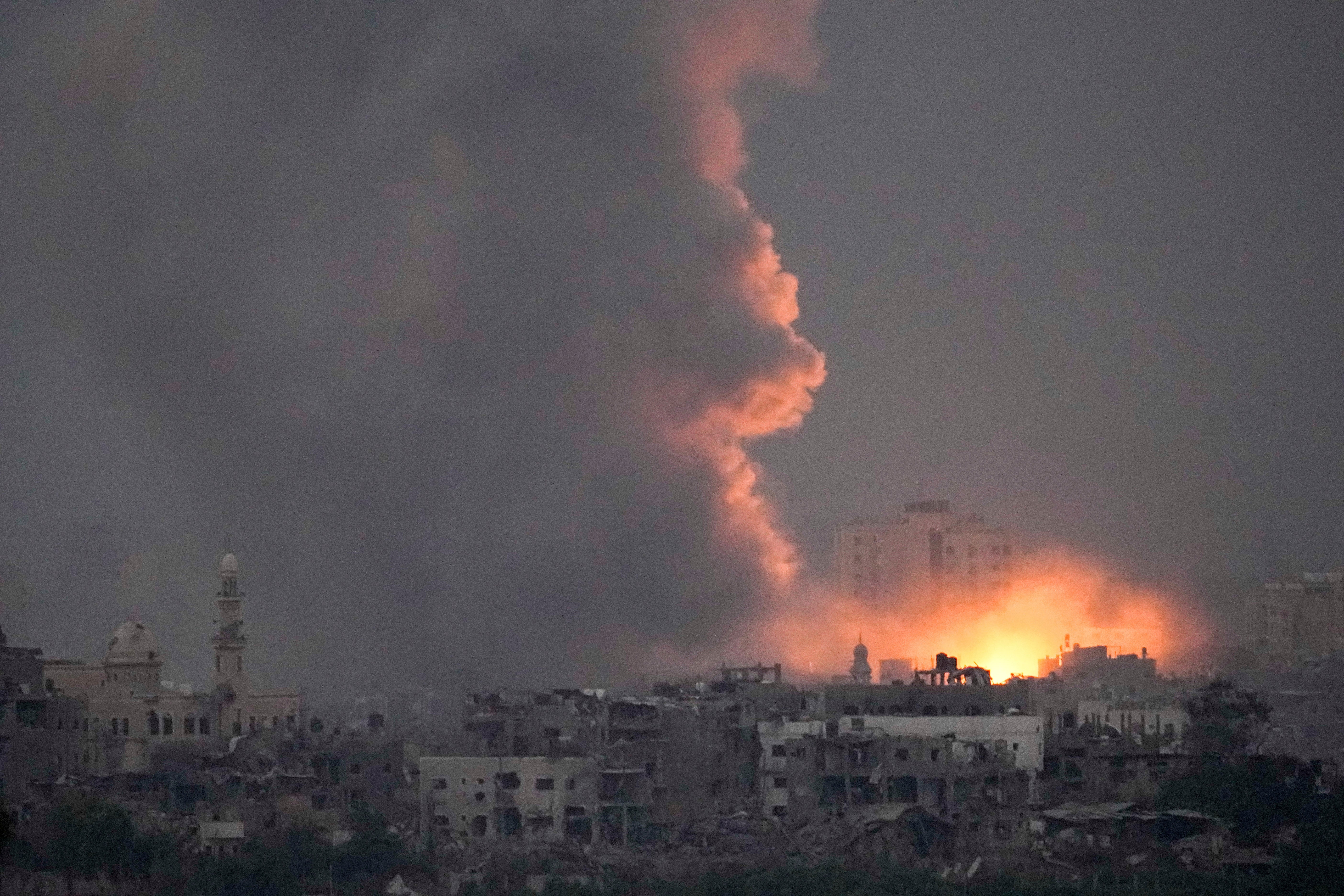 An Israeli airstrike in the Gaza Strip on Saturday