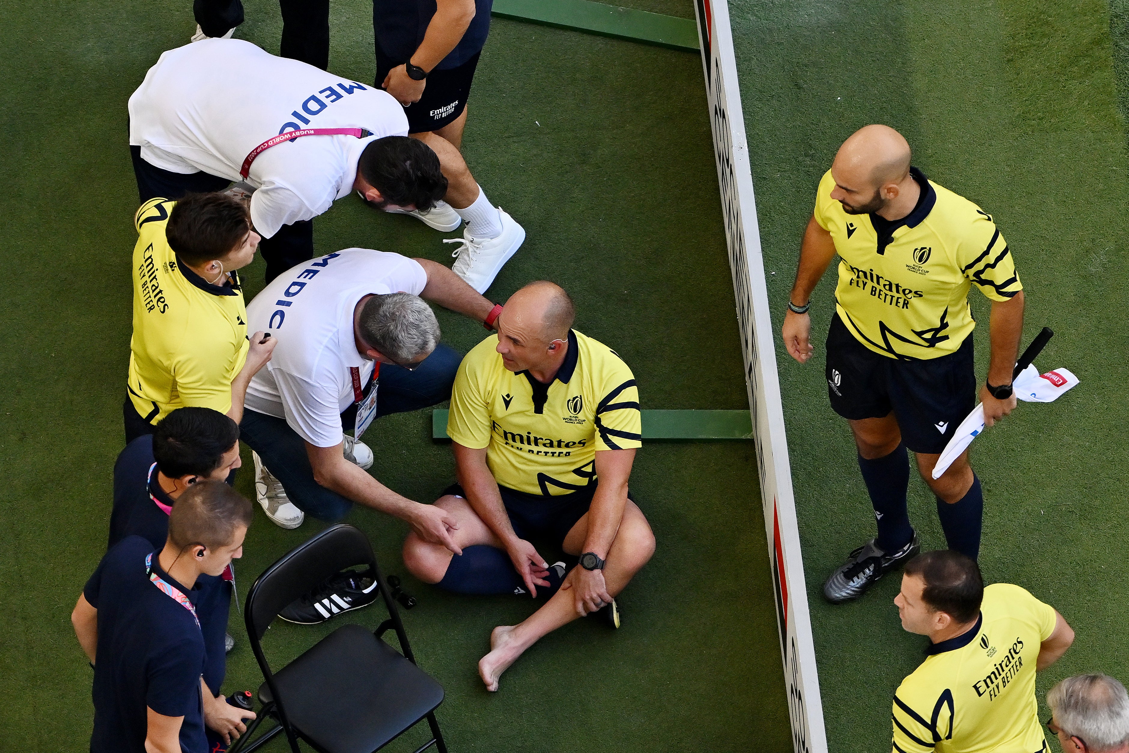 Referee Jaco Peyper was forced off with an injury