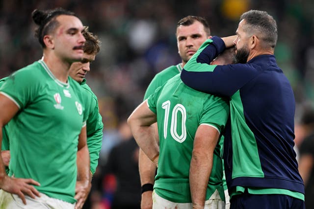 <p>Andy Farrell and Johnny Sexton led Ireland as their World Cup quarter-final heartbreak continued </p>