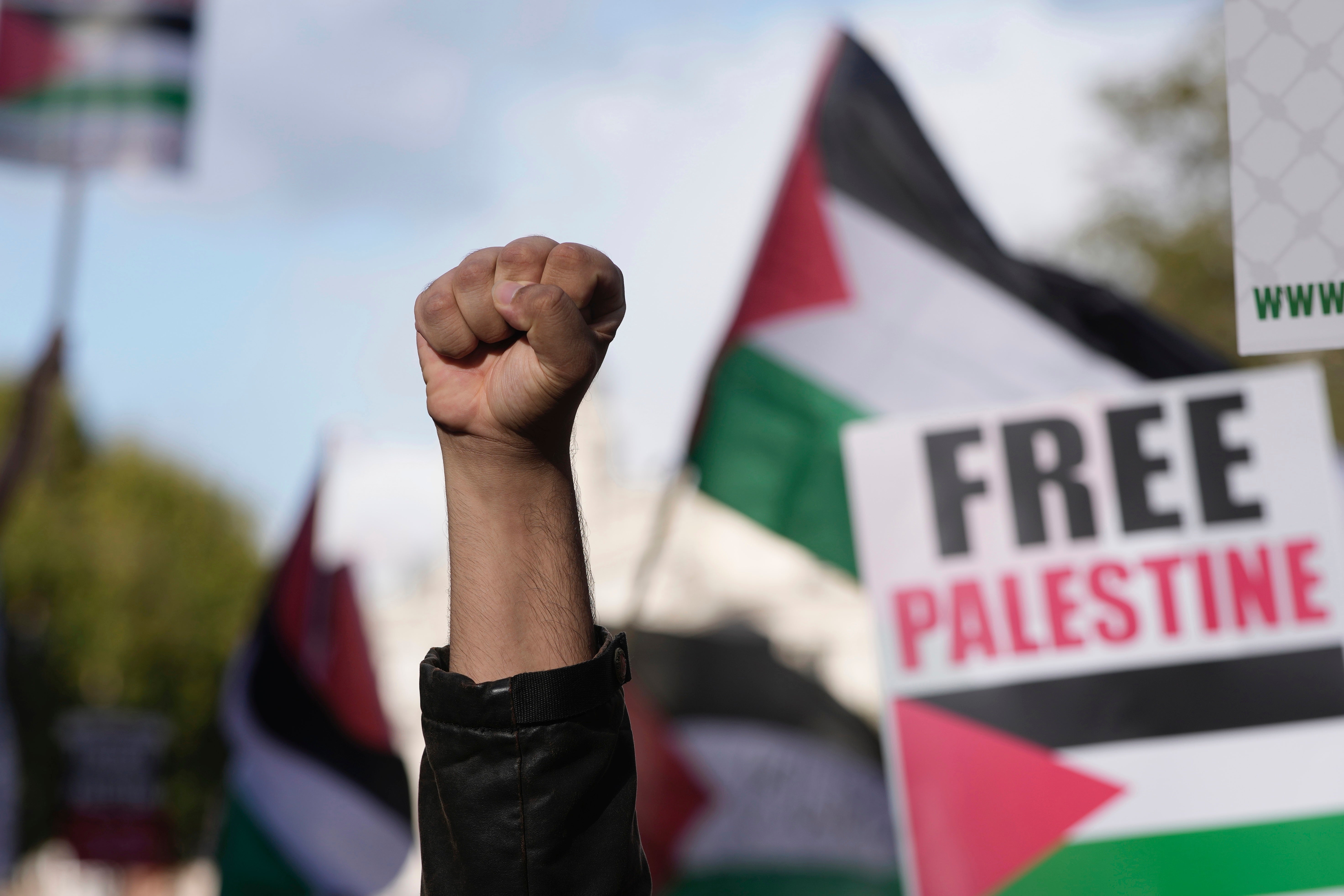 Large crowds turned out to support the Palestinian people across the UK
