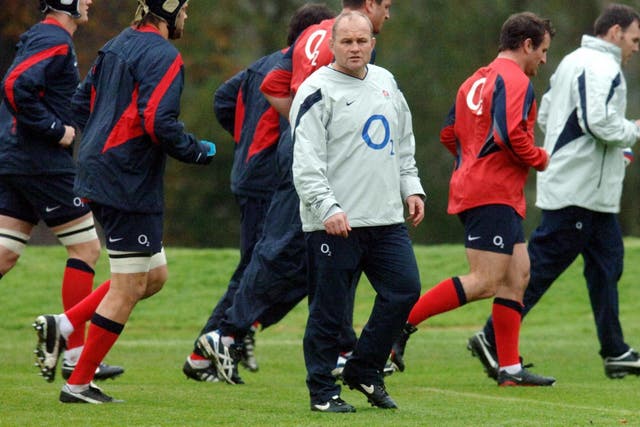 England coach Andy Robinson, centre, during a training session (Sean Dempsey/PA)